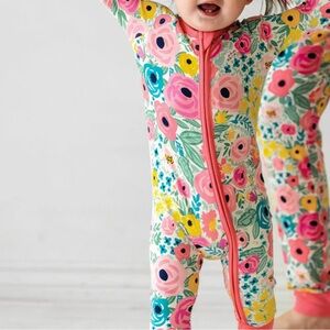 Little Sleepies Pink Secret Garden 12-18 months zippie